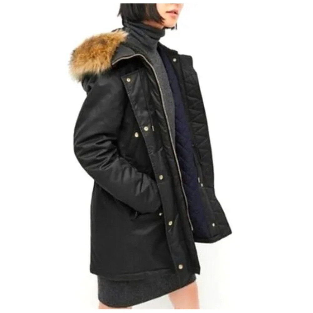 J. Crew • Perfect Winter Parka with Eco-friendly PrimaLoft in Black